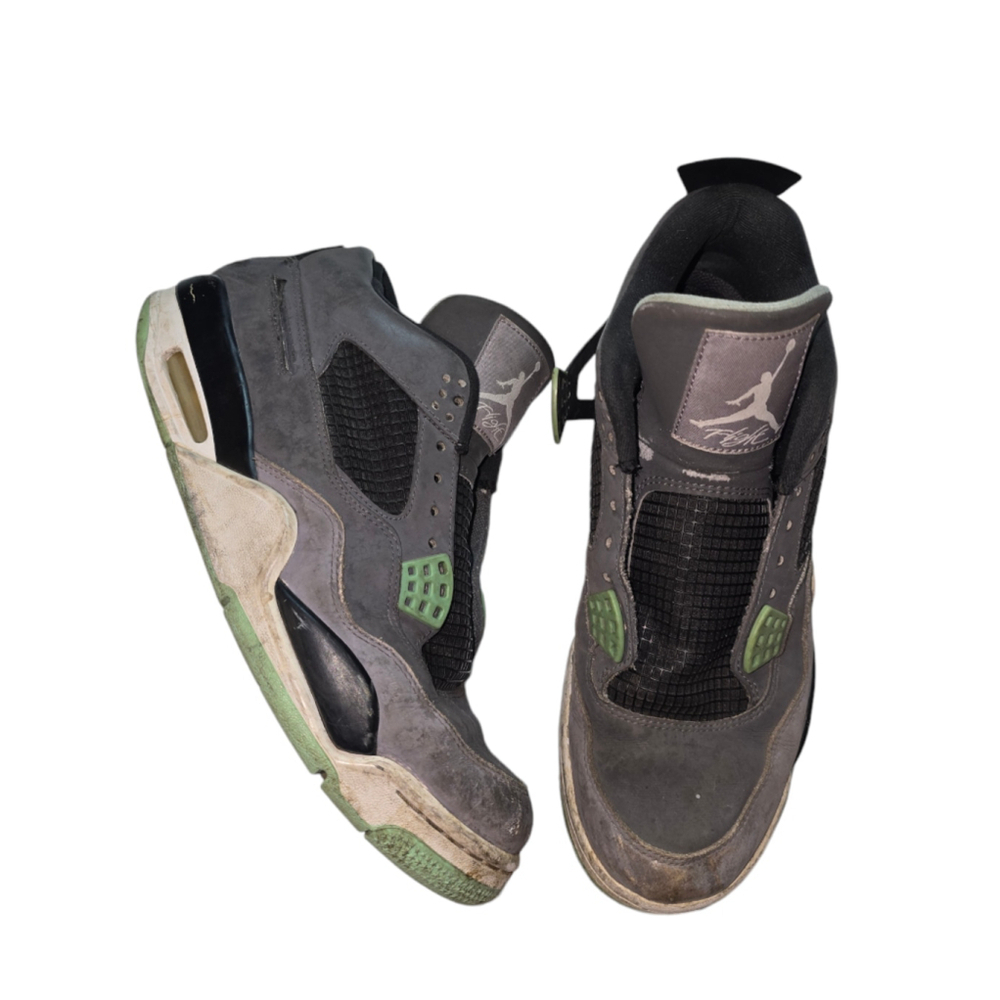 Vintage Men's Air Jordan 4 Retro Green Glow Sneakers Size 10 308497-033 (2013)